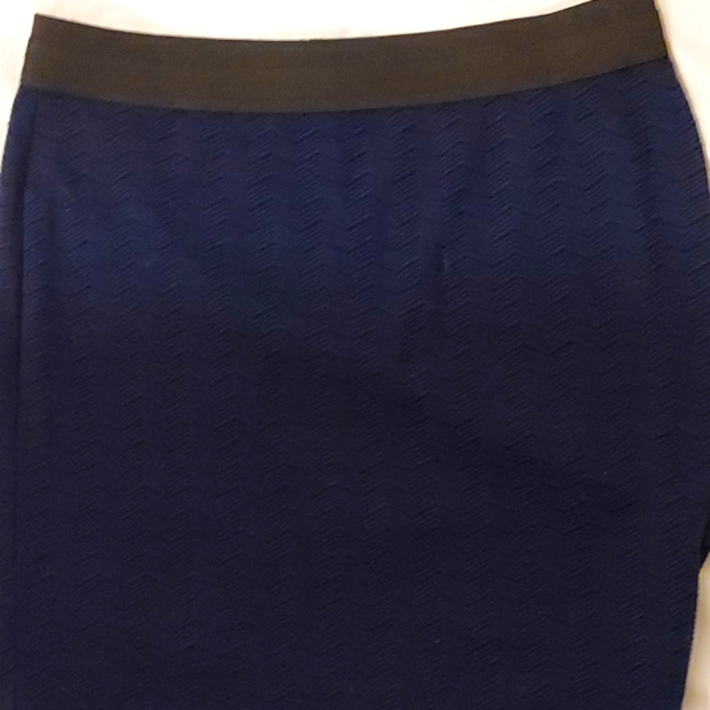 Dana Buchman XL Chevron Navy/Black Mini/Midi Skirt